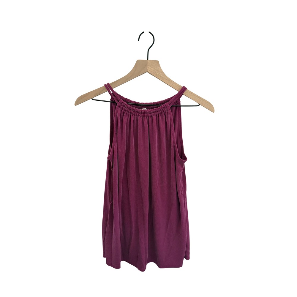 Green Envelope Los Angeles Magenta Ribbed Halter Tank Top Purple Small